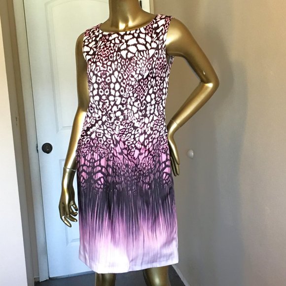 KAREN MILLEN Animal Print Pencil Dress Pink Multi πππ ππππ ππππ! - Picture 2 of 14